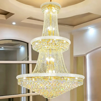 Lustre suspendu moderne en or DUOMEIJU pour la maison, le bureau, grand projet, cristal K9, LED, plafonnier, garantie de 2 ans
