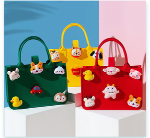 <span class=keywords><strong>Sac</strong></span> cadeau pour enfants en feutre recyclé écologique à fermeture rapide, couleur pêche, vente en gros, logo personnalisé, directement de l'usine, <span class=keywords><strong>sac</strong></span> fourre-tout pour fêtes - Product Image 5