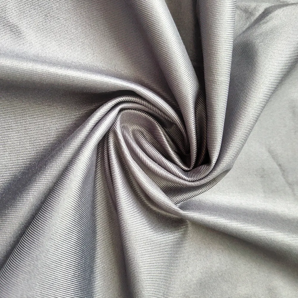 Chinese manufacture DTY elastic satin polyester 75D DTY+ 30D SP calendering fabric