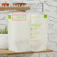 Sacs en papier kraft biodégradables personnalisés, imprimés numériquement à l'encre de soja, écologiques, recyclables, compostables, de qualité alimentaire, pour emballages de sucre