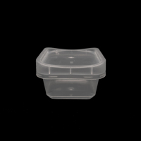 Boîte à gâteaux carrée jetable en plastique de 130ml avec cuillère à couvercle en PP pour la crème glacée au yaourt Jelly Pudding Desserts à usage alimentaire Marque Bairun