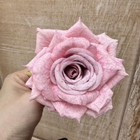 Kepala Bunga Sutra Buatan Motif Salju Mocha Diameter 10-11cm Bahan Kerajinan DIY Kemasan Kotak Bunga Buatan Tangan
