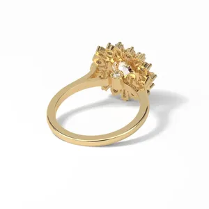 Design moderne de luxe Personnalisation de la mode Lab Grown 18k Rose Gold D Color Vvs1 Moissanite Bagues en diamant - Product Image 3