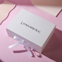 Lionwrapack Échantillon gratuit Ensemble de grandes boîtes-cadeaux avec logo personnalisé Boîte d'emballage en papier recyclable écologique Boîte pliante pour vêtements