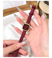 Montre Femme GEDI de Haute Qualité, Nouveau Design Tendance, Bracelet en Cuir Rouge, Niche Haut de Gamme, Étanche à Quartz