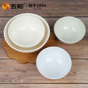 Wuhe Melamine Bowls Imitation Porcelain Rice Bowl Drop Resistant Catering Fast Food Breakfast Shop Wholesale - Product Image 5