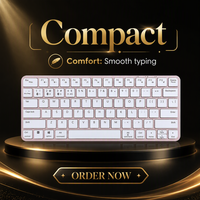 Teclado Inalámbrico Recargable Ultrafino de 78 Teclas con Interruptor de Tijera, Modo Dual Bluetooth 2.4G, Portátil, para Mac y Windows