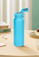 Bouteille d'eau sport en acier inoxydable grande capacité 1L isolée portable pour l'extérieur