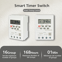 Interruptor Temporizador Digital Programable 110V 220V 30A, 16 Grupos de Encendido/Apagado Semanal, Control de Tiempo LCD, Riel DIN para Sistema de Campanas y Alumbrado Público