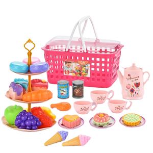 Juego de <span class=keywords><strong>Comida</strong></span> de Juguete para Picnic al Aire Libre, Cocina de Juguete, Frutas de Postre, Juguete de Picnic para Niños con Cesta - Product Image 1