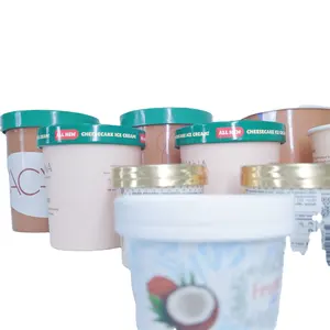 כוסות יוגורט גלידה וכוסות נייר בהתאמה אישית יוקרתית בעיצוב מיוחד ידידותית לסביבה עבור שוק אירופה ואמריקה