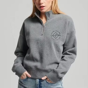 Unisex Cotton Pullover Hoodie New Fashion Winter Sweatshirt Half-Zipper Custom Logo Embroidery Women's Men's Custom Clothe