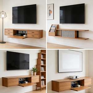 BALOM Customized <b>Wall</b>-Mounted <b>TV</b> Console <b>Floating</b> Media Cabinet Wooden Entertainment <b>Unit</b> for Living Room Interior Decoration - Product Image 6