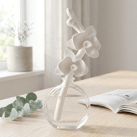 Diffuseur d'huiles essentielles en céramique parfumée, fait main, en forme de fleur, avec bouteille en verre de 100 ml, pour parfumer l'ambiance de la maison