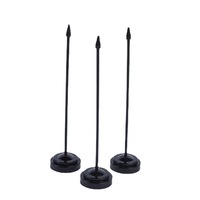 Stock 6.3*28cm support de drapeau de bureau en plastique noir avec base pour la négociation commerciale décoration de bureau drapeau de bureau