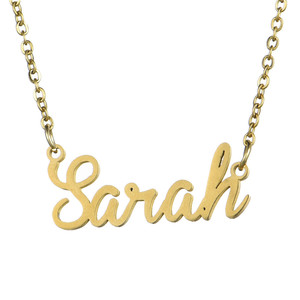 Collier avec plaque de nom en acier inoxydable personnalisé, n'importe quel nom, 11 styles de police pour les filles, à choisir - Product Image 2