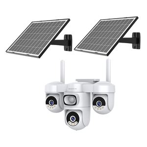 Caméra WiFi extérieure AW623SR, caméra de sécurité PTZ à 3 objectifs avec vision nocturne couleur, alarme intelligente et contrôle à distance via application - Product Image 1