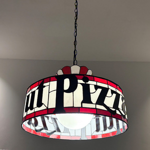 Tiffany Stained Glass Pizza Pendant <b>Light</b> Vintage Hanging Lamp for Restaurant Bar Cafe Pizza Shop Commercial Decor Ceiling Suspe - Product Image 2