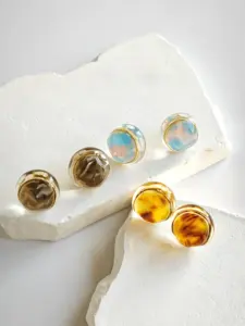 Factory Outlet Exquisite Irregular Round Resin Acrylic Colorful Earring For Women