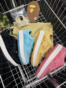 Exclusiva Colección de Zapatos Deportivos BAPEs <span class=keywords><strong>Dunk</strong></span> Skateboard Juveniles Negros de PU, Estilo Casual Moderno, Diseño de Contraste, de Caña Baja, Resistentes al Desgaste, para Primavera - Product Image 3