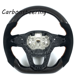 Modificaciones Interiores para SEAT, Volante Personalizado de Fibra de Carbono para SEAT Leon MK4 <span class=keywords><strong>CUPRA</strong></span> Leon Sportstourer <span class=keywords><strong>Formentor</strong></span> VZ, Estilo D-Shape - Product Image 1