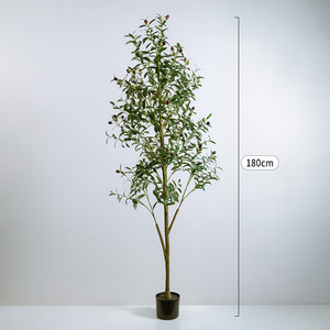 Plantes artificielles de 6 pieds, faux oliviers en plastique détachables, bonsaï, plante artificielle en pot, arbre pour décoration extérieure - Product Image 4