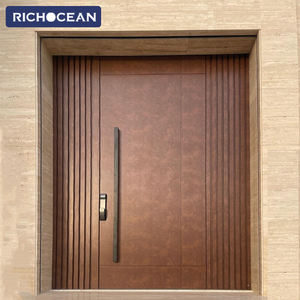 Portes de sécurité en bois massif de conception moderne RICHOCEAN, antivol, porte d'<span class=keywords><strong>entrée</strong></span> principale pour la <span class=keywords><strong>maison</strong></span> - Product Image 4