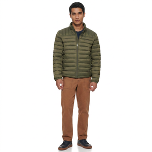 Chaquetas Acolchadas Impermeables Ecológicas Personalizadas de Alta Calidad, Chaqueta Desmontable Brillante de Doble Cara para Hombre - Product Image 1