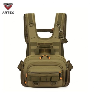 Sac à dos de poitrine camouflage - Sac de chasse et de pêche avec coque rigide, plusieurs poches, sangles réglables pour les voyages en plein air - Product Image 1