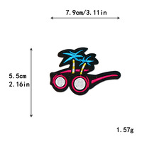 Conception personnalisée en gros Hawaii Style mer plage vacances thème montgolfière fer sur été broderie Patch pour vêtements