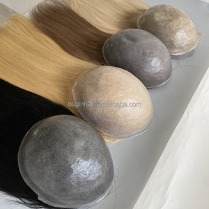 <span class=keywords><strong>Capelli</strong></span> umani grezzi parrucca sottile pelle Pu Base europea <span class=keywords><strong>capelli</strong></span> Ombre biondi pezzi singolo nodo toupet Look Topper naturale per le donne - Product Image 6