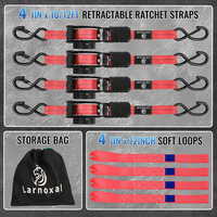 Sangle à cliquet rétractable en polyester de 1 pouce, robuste, avec crochet en S, certifiée GS, pour camion, remorque, moto