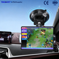 Support de téléphone et tablette pour voiture en alliage d'aluminium, flexible, étanche, antidérapant, avec ventouse noire et rotation à 360°