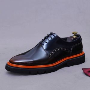 Original Luxury Men's Genuine Leather Dress Shoes Formal Wedding Casual Office Party Detachable Insole Breathable Comfort <b>Square</b> - Product Image 3