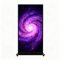 Écran publicitaire LED d'intérieur ultra-fin Pushunled, pliable avec roues, durée de vie de 100 000 heures, résolution 8K, prise en charge HDR pour les magasins