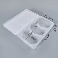 Boîte d'emballage en plastique transparente jetable à 3 compartiments de qualité alimentaire pour nouilles, produits de boulangerie, pâtisseries congelées, chocolat, sucre