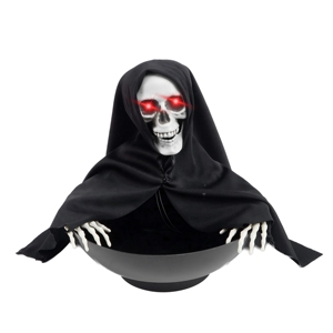 Indoor Haunted House Spooky Hanging Spider Web Led Lighted Eyes Skull Halloween Decoration - Product Image 5