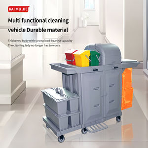 Chariot de nettoyage à 4 roues en plastique série YJ-01, sac à linge pour chambres d'hôtel, chariot utilitaire multifonctionnel à pousser à la main, capacité de 150 kg - Product Image 6