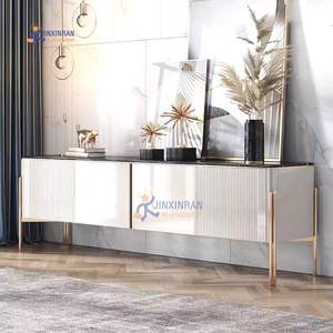 Новейший Дизайн Роскошный ТВ шкаф белый ТВ закрытый шкаф Телескопический 140 см ТВ шкаф - Product Image 1