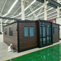 Maison conteneur préfabriquée de luxe moderne extensible, villa mobile pliable et portable, 20FT 40FT, cabane 2 chambres