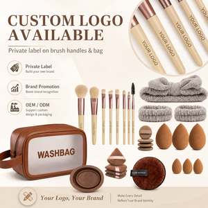 Lot de 20 outils de beauté : Grand ensemble de pinceaux et éponges de maquillage pour le visage, les yeux, le <span class=keywords><strong>blush</strong></span> et la poudre - Product Image 3