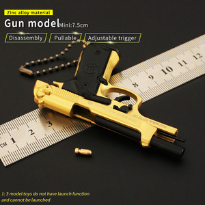 Portachiavi <span class=keywords><strong>a</strong></span> Forma di Pistola <span class=keywords><strong>Beretta</strong></span> M92 M92F Dorata, Modello Realistico in Metallo, Miniatura con Proiettili - Product Image 5