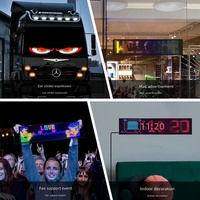 Écran publicitaire souple LED créatif pour voiture, avec application, pour affichage œil de démon sur vitre AUMAN, 10W - Vente chaude