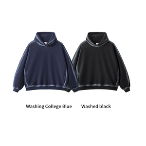 Sweat à capuche pour homme, style hiver, doublé polaire, avec poche latérale, en tissu épais couleur marron châtain, lavé en machine, par le fabricant - Product Image 2