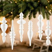 Lanternes en papier nid d'abeille 3D personnalisées en gros, décorations de Noël suspendues de luxe pour arbre, ornements vintage couleur vive, Nouvel An