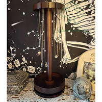 Présentoir à pendule de Phase de lune avec plateau, support rotatif en bois de Wiccan en cristal organisateur de sorcières pour collier support en pierre de guérison
