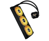 Refroidisseur de processeur TUF Gaming LC III 360 ARGB LCD avec interface d'alimentation 4 broches préinstallée, roulement en alliage, triple ventilateurs, flux d'air élevé, statique