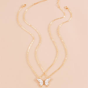 สร้อยคอผีเสื้อ YICAI สัญลักษณ์มิตรภาพเพื่อนซี้ BFF ของขวัญสำหรับเด็กผู้หญิง ผู้หญิง เพื่อน ของขวัญวันเกิดสำหรับเพื่อนที่อยู่ไกล สร้อยคอ BFF สำหรับ <span class=keywords><strong>2</strong></span> คน - Product Image 5