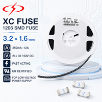 Fusible céramique SMD XC 1206 3.2x1.6mm 250mA-12A 24/32/63V DC à action rapide UR pour alimentation basse tension certifiée 248-19
