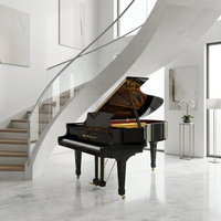 Grand piano dans l'espace sous l'escalier